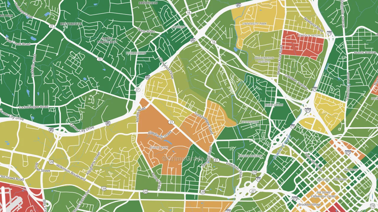 Enderly Park, Charlotte, NC Map of Arson Rates