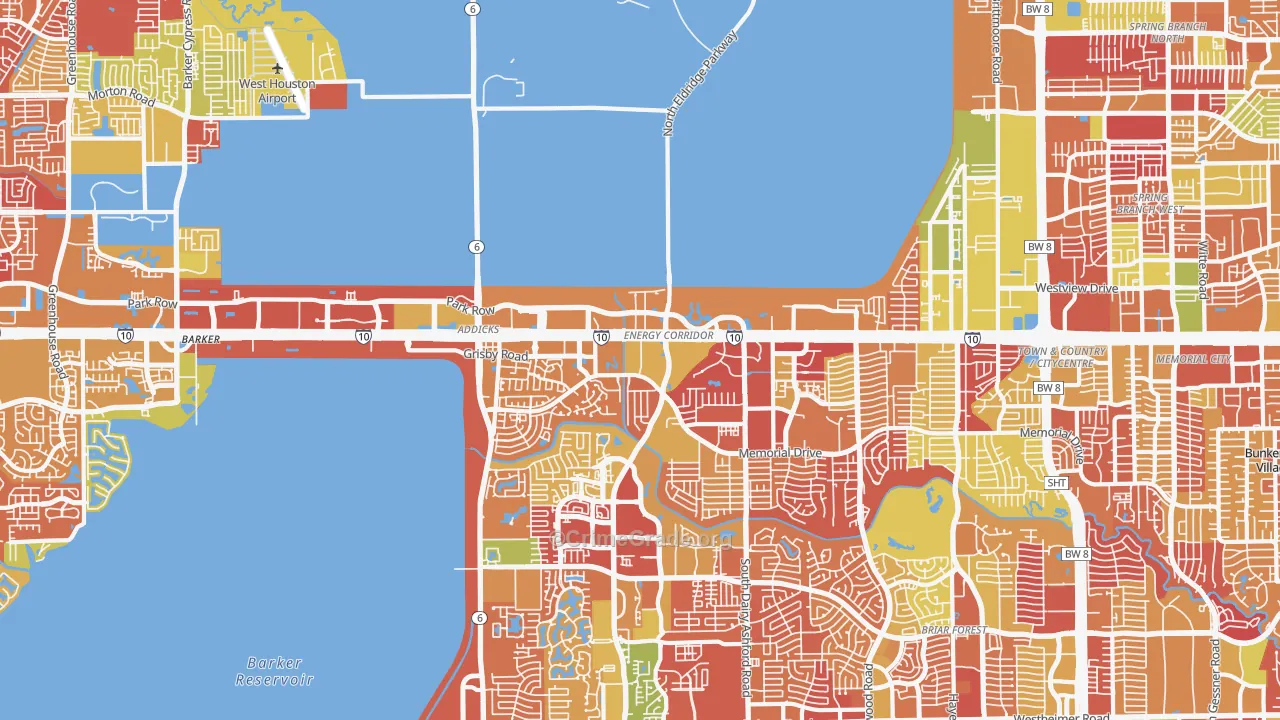 Energy Corridor, Houston, TX Map of Arson Rates
