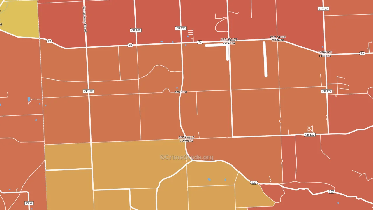 Enfield, NY Map of Arson Rates