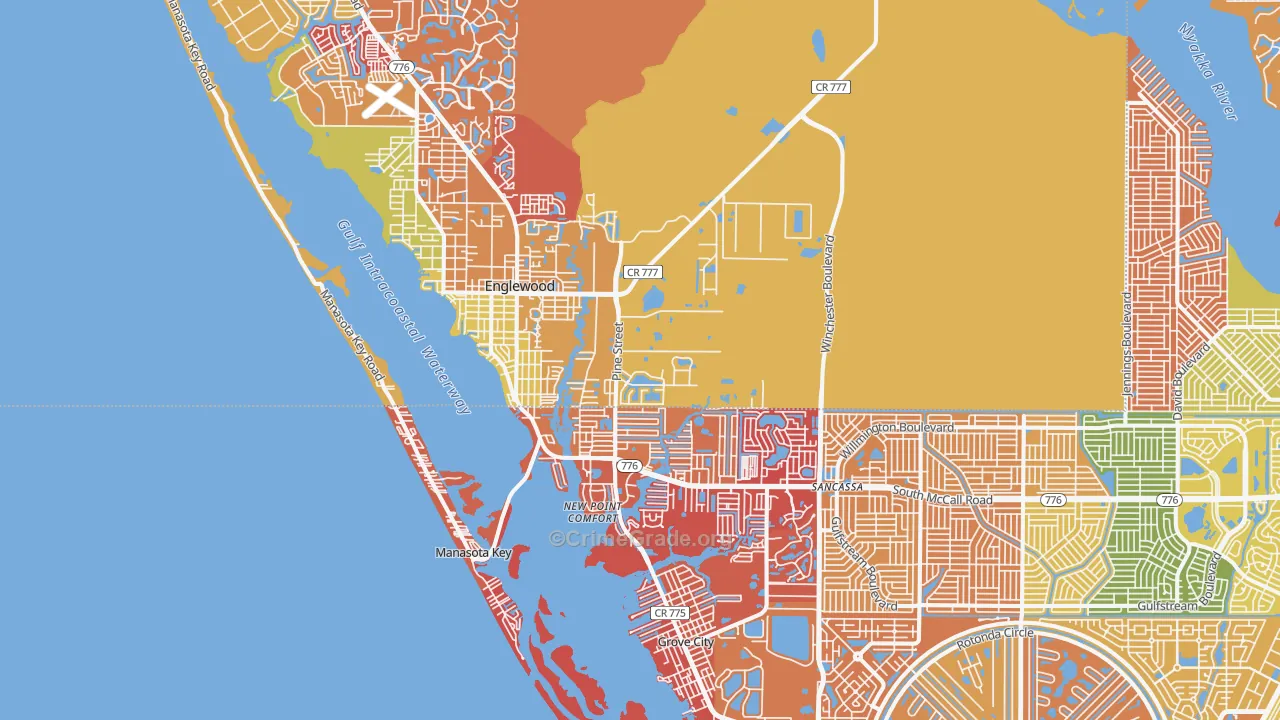 Englewood, FL Map of Arson Rates