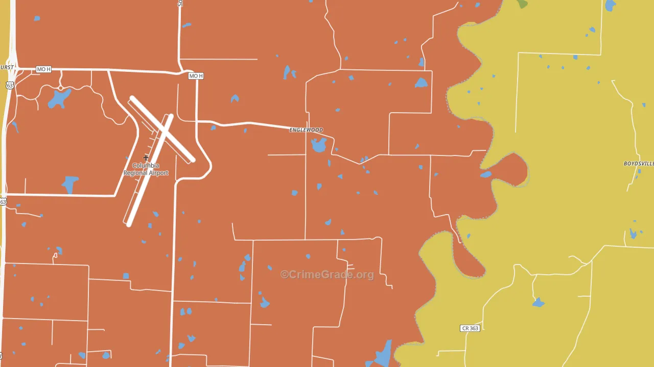 Englewood, MO Map of Arson Rates