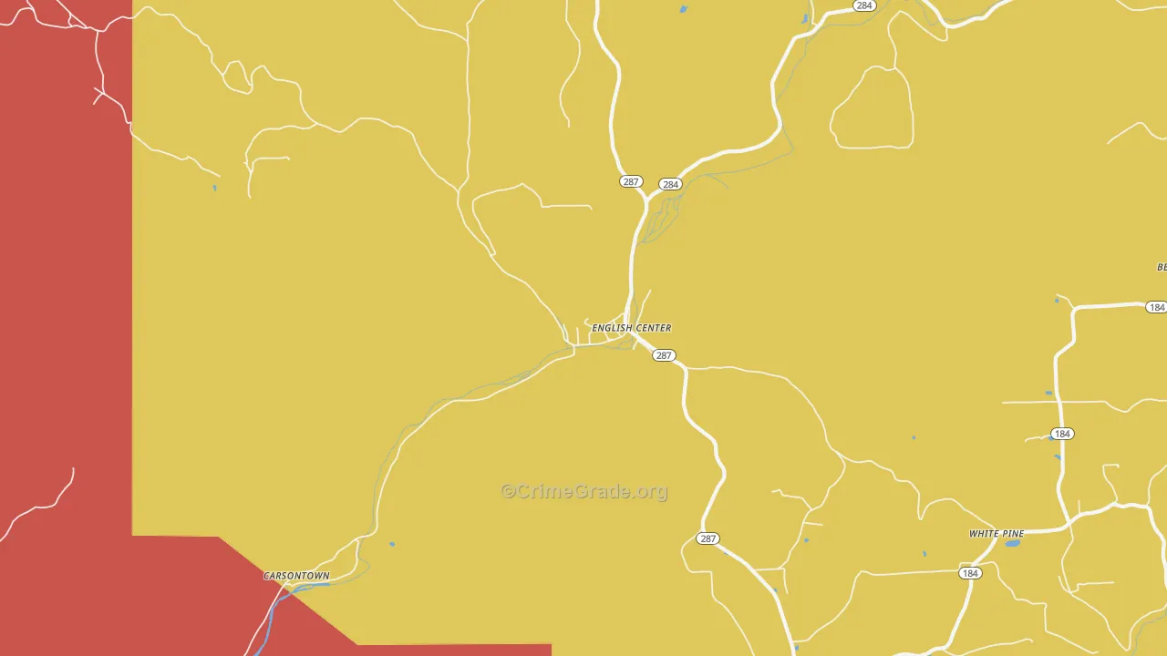 English Center, PA Map of Arson Rates