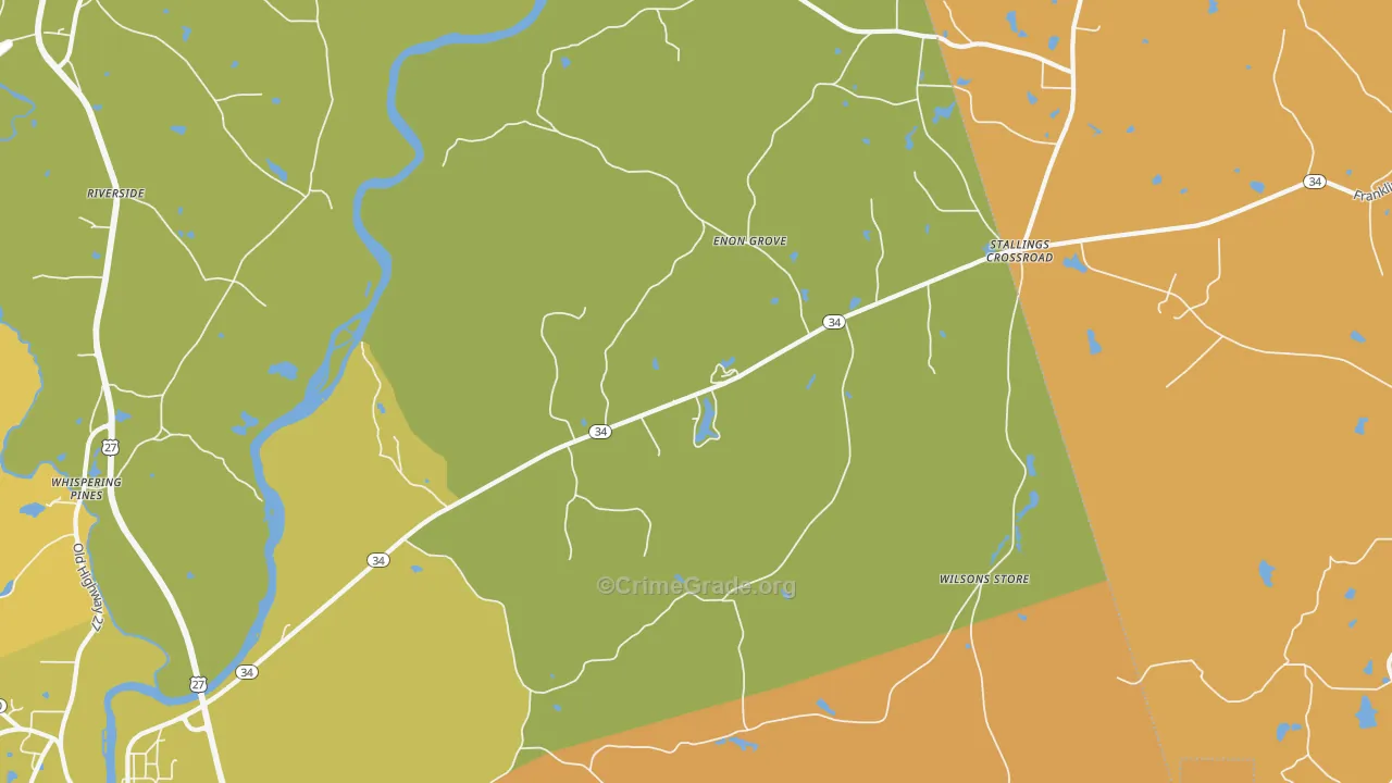Enon Grove, GA Map of Arson Rates