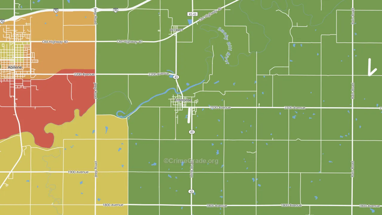 Enterprise, KS Map of Arson Rates