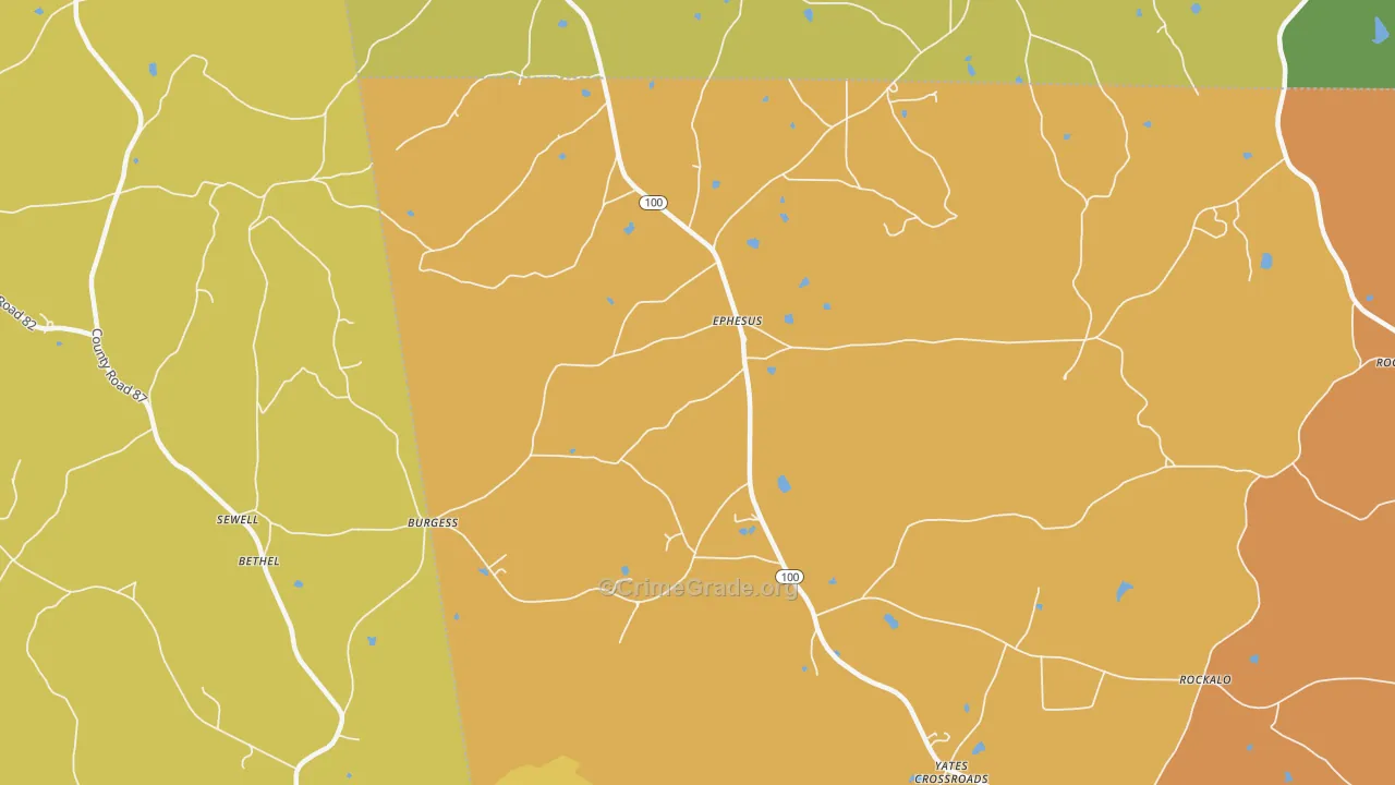Ephesus, GA Map of Arson Rates