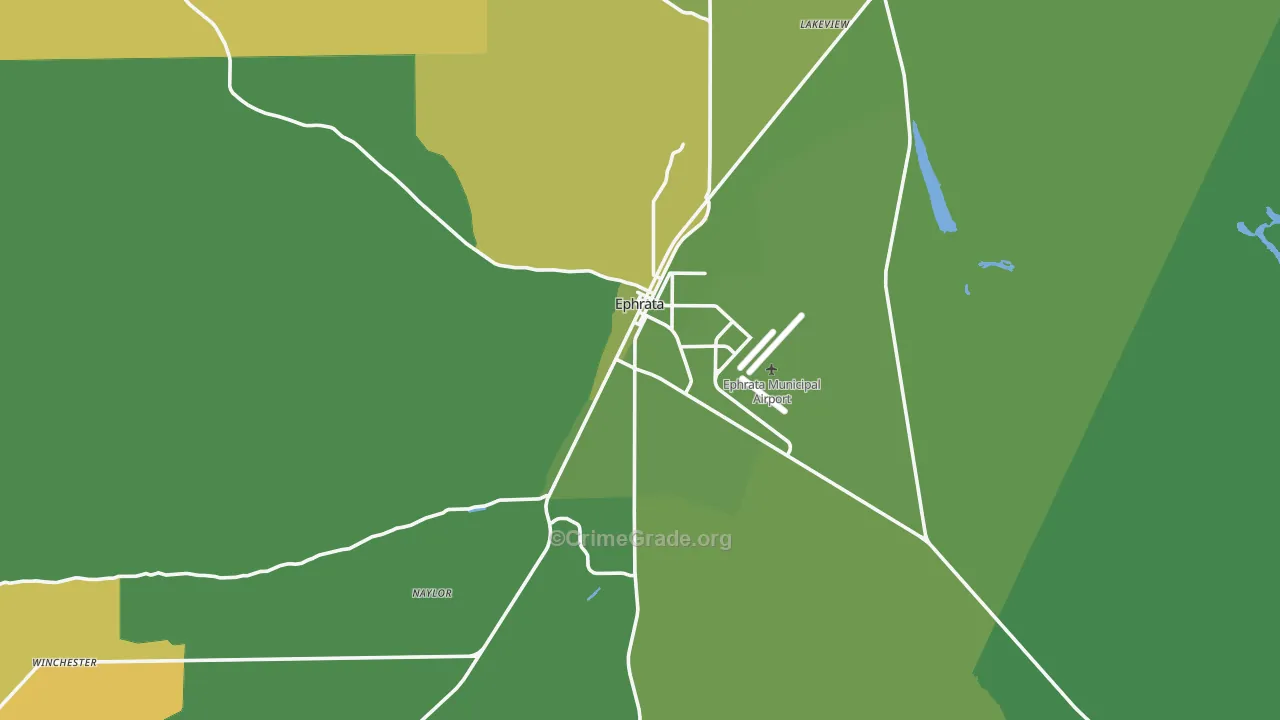 Ephrata, WA Map of Arson Rates