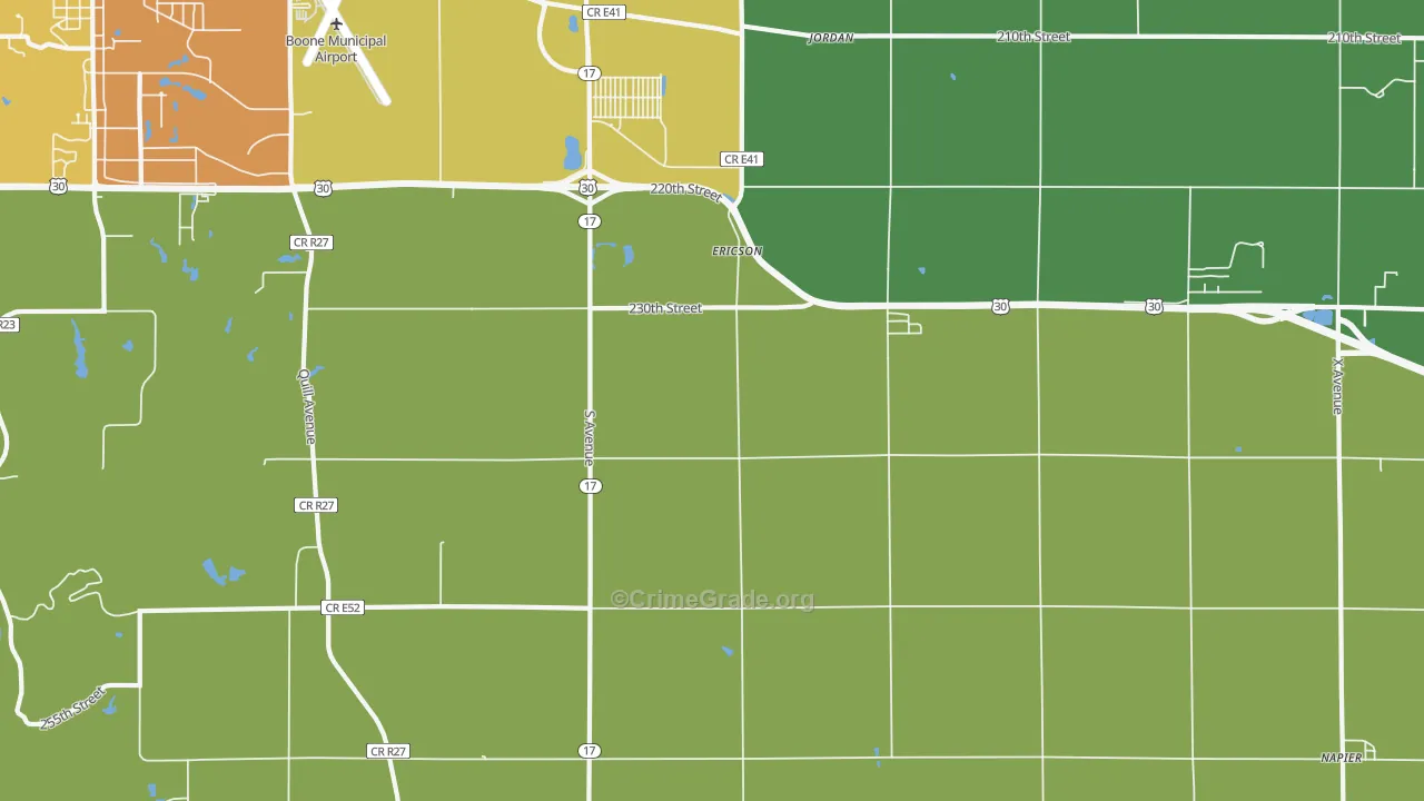 Ericson, IA Map of Arson Rates