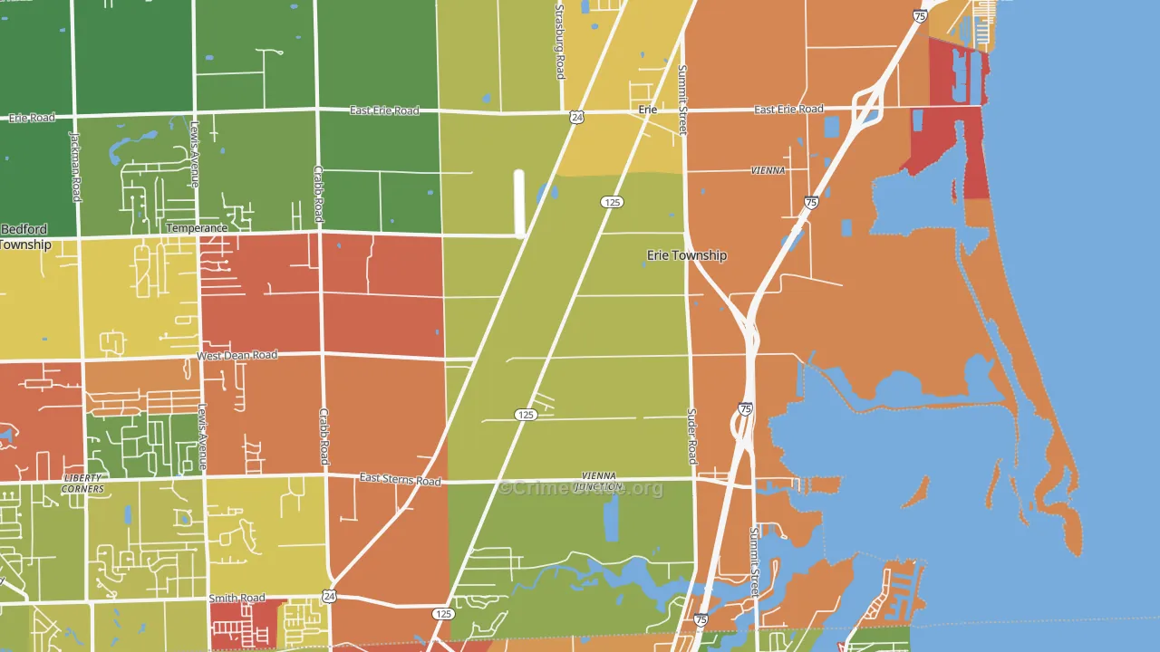 Erie, MI Map of Arson Rates