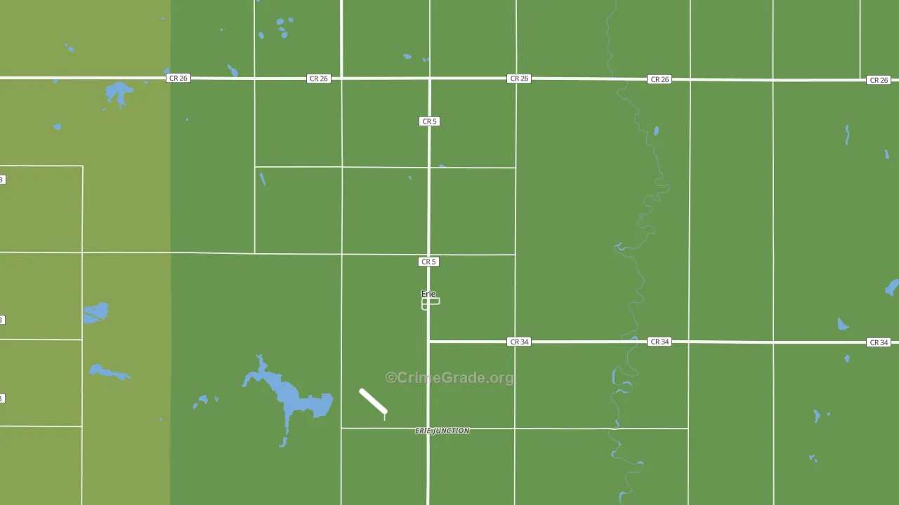 Erie, ND Map of Arson Rates
