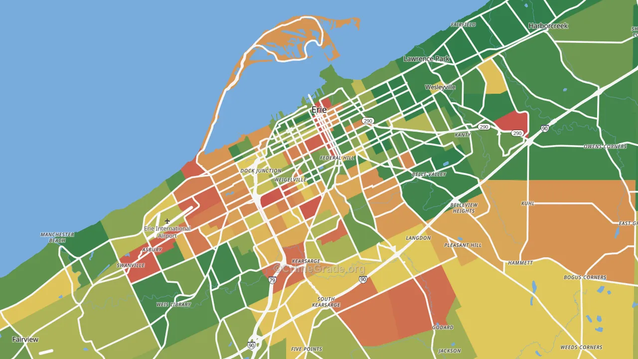 Erie, PA Map of Arson Rates