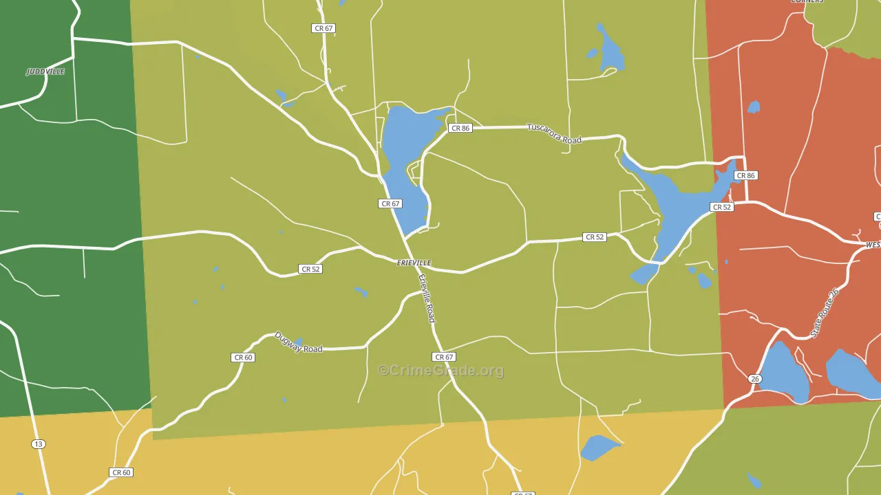 Erieville, NY Map of Arson Rates
