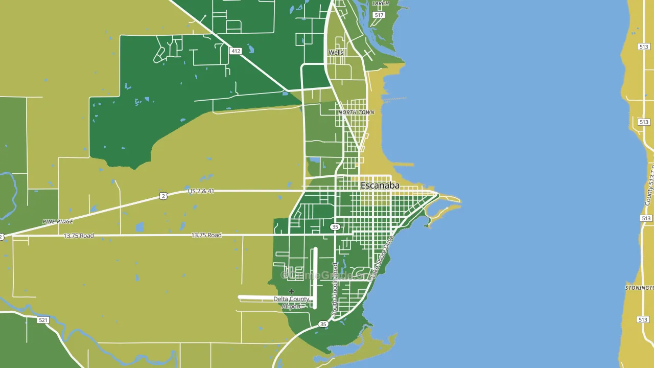 Escanaba, MI Map of Arson Rates