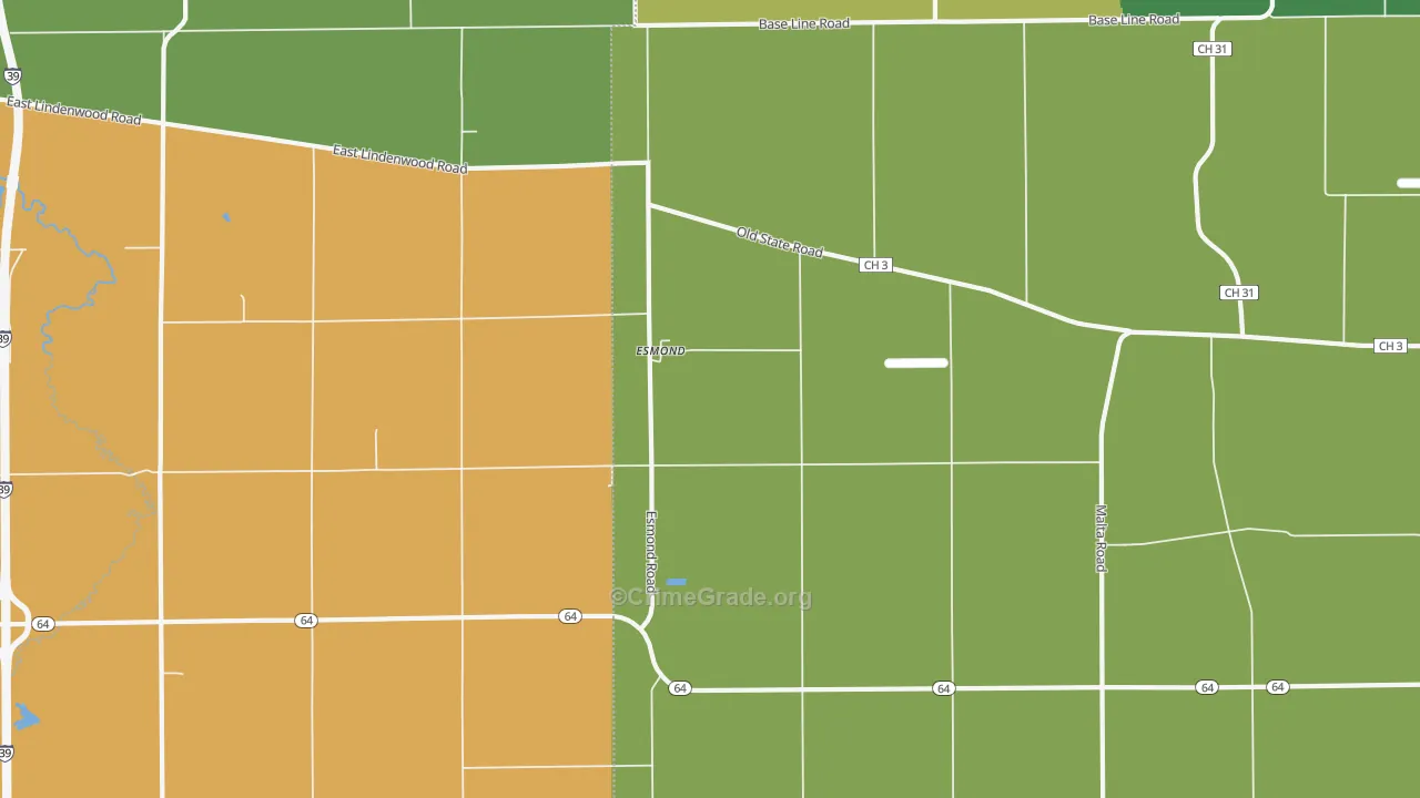 Esmond, IL Map of Arson Rates