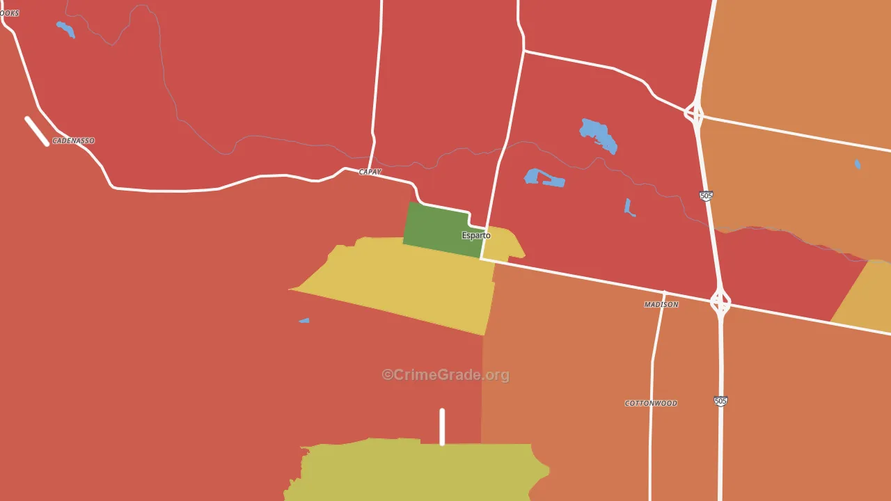 Esparto, CA Map of Arson Rates