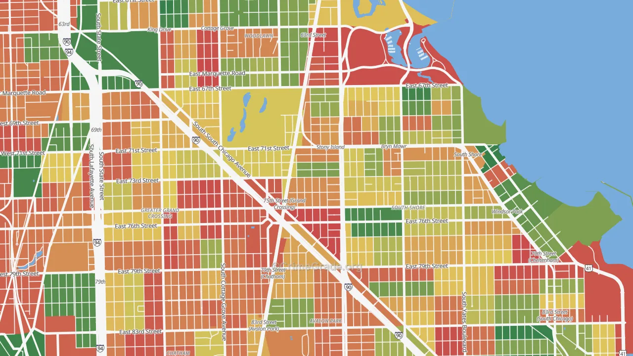 Essex, Chicago, IL Map of Arson Rates