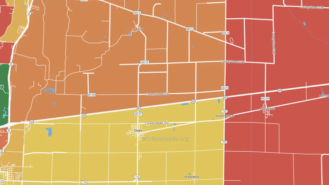 Essex, MO Map of Arson Rates