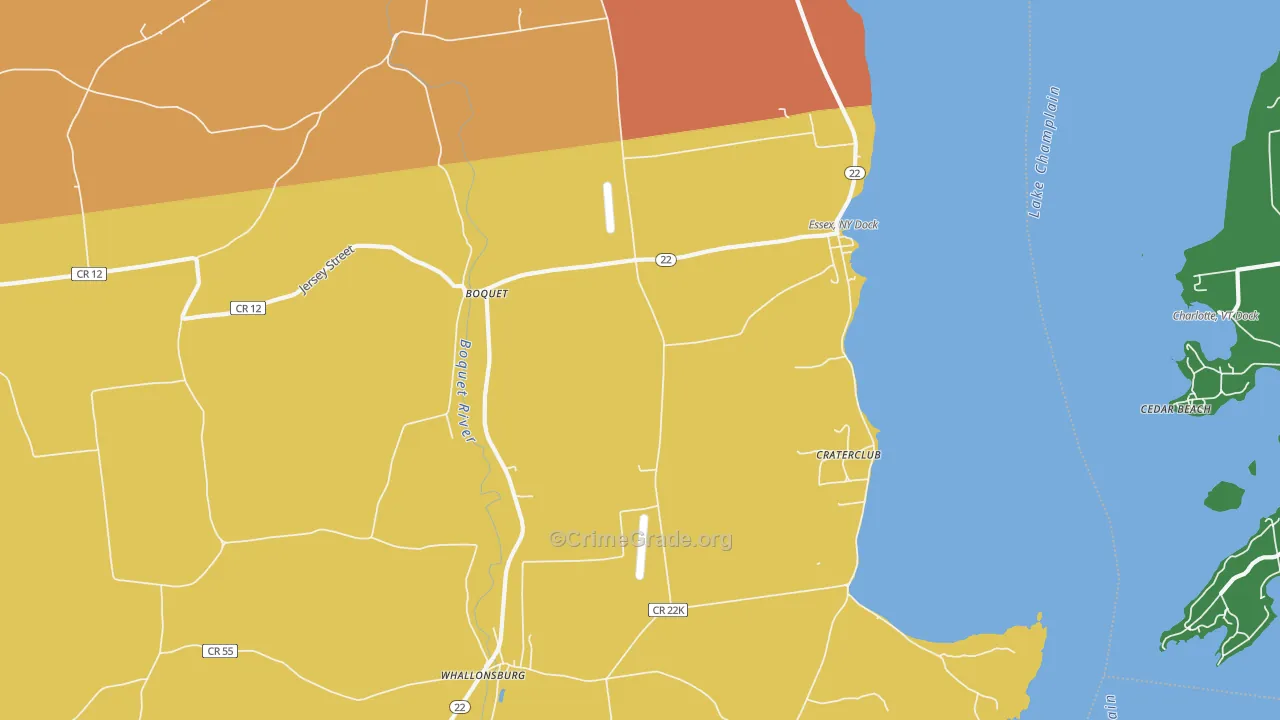 Essex, NY Map of Arson Rates