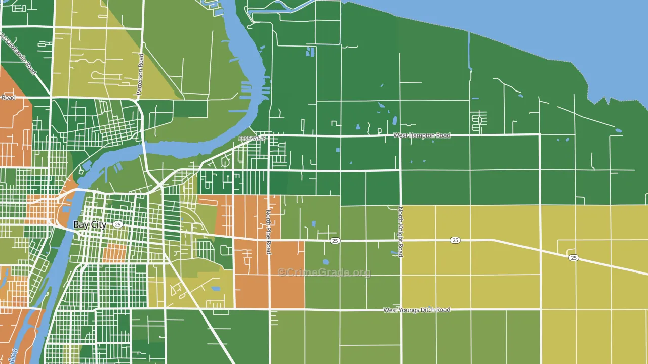 Essexville, MI Map of Arson Rates