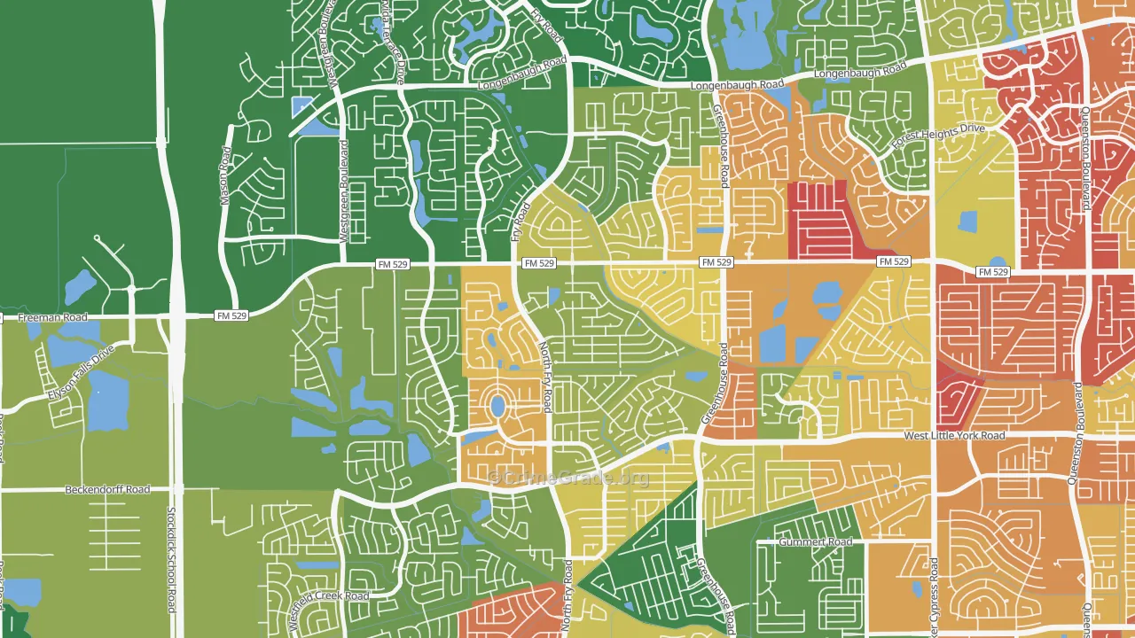 Estates Of Highland Creek, Katy, TX Map of Arson Rates