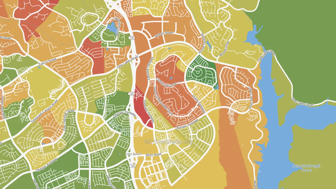 Estlake Greens, Chula Vista, CA Map of Arson Rates