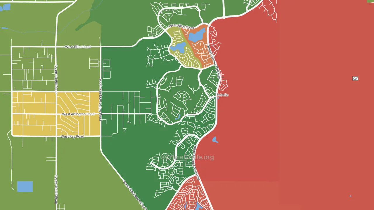 Estrella-Goodyear, Goodyear, AZ Map of Arson Rates