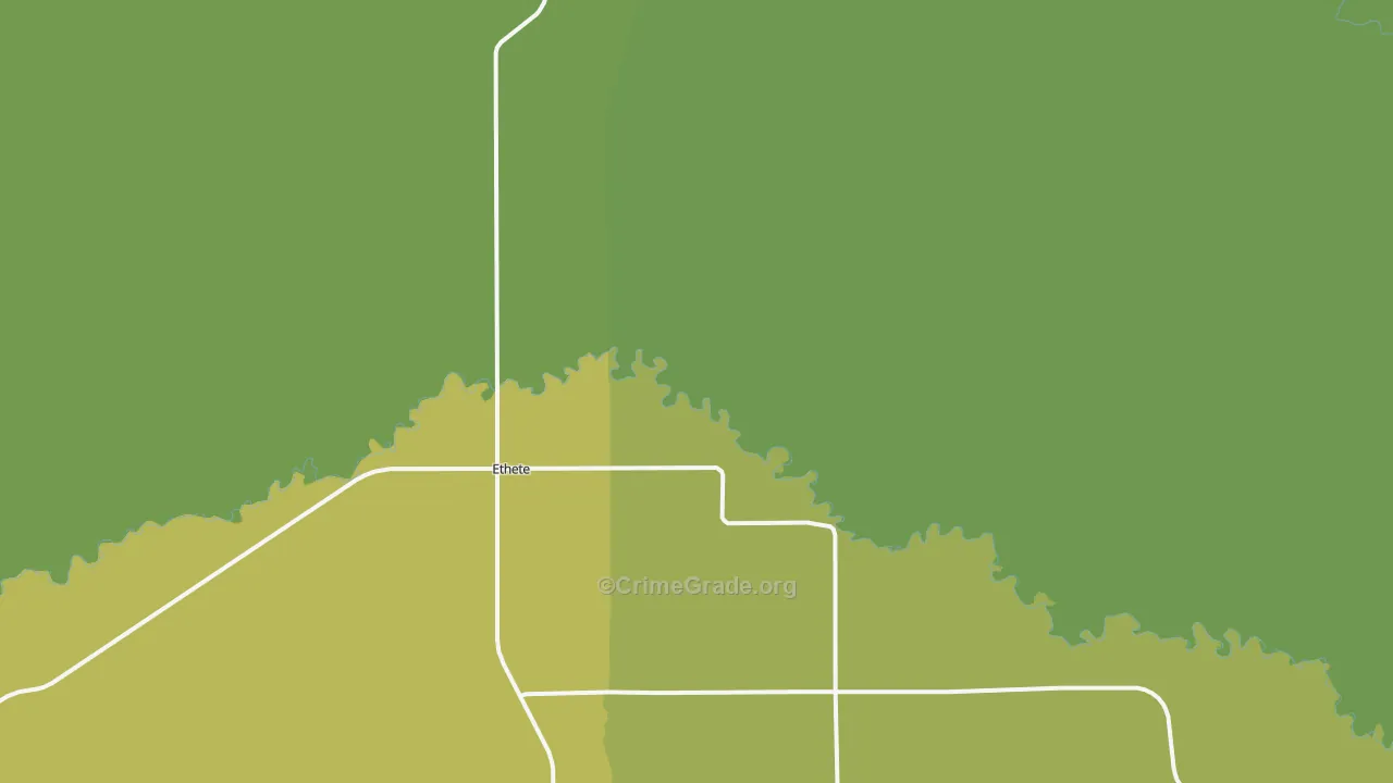Ethete, WY Map of Arson Rates