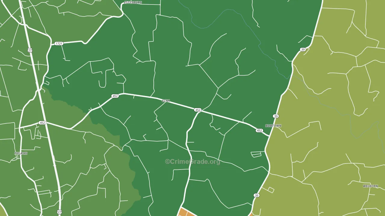 Etna, KY Map of Arson Rates