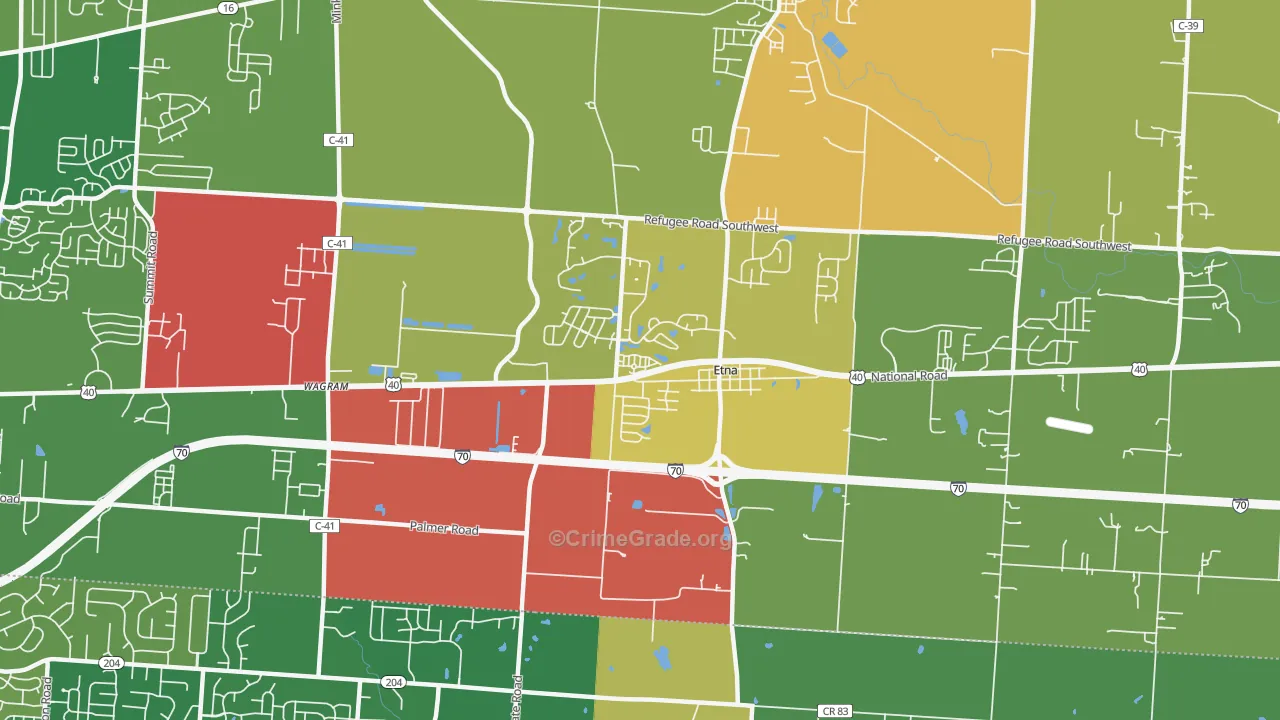 Etna, OH Map of Arson Rates