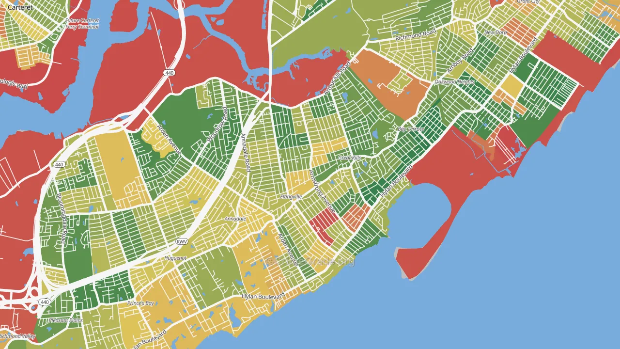 Ettingville, Staten Island, NY Map of Arson Rates