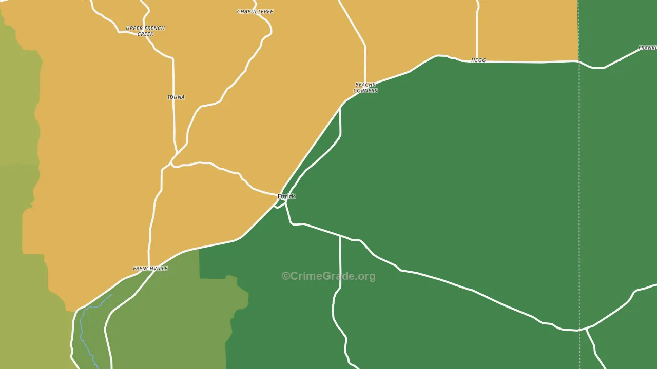 Ettrick, WI Map of Arson Rates