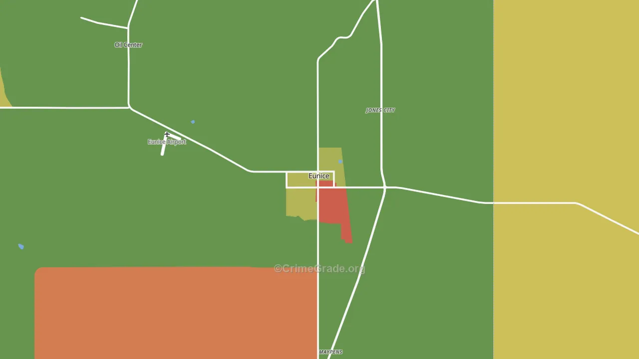 Eunice, NM Map of Arson Rates