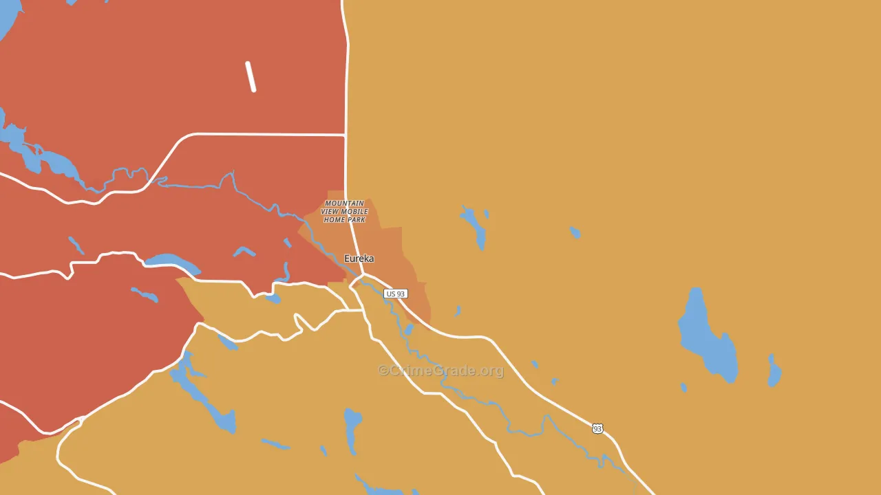 Eureka, MT Map of Arson Rates