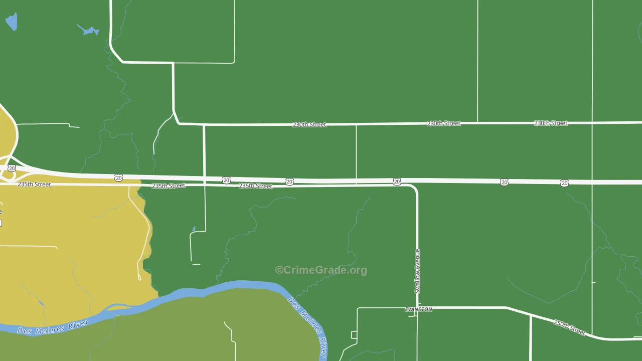 Evanston, IA Map of Arson Rates