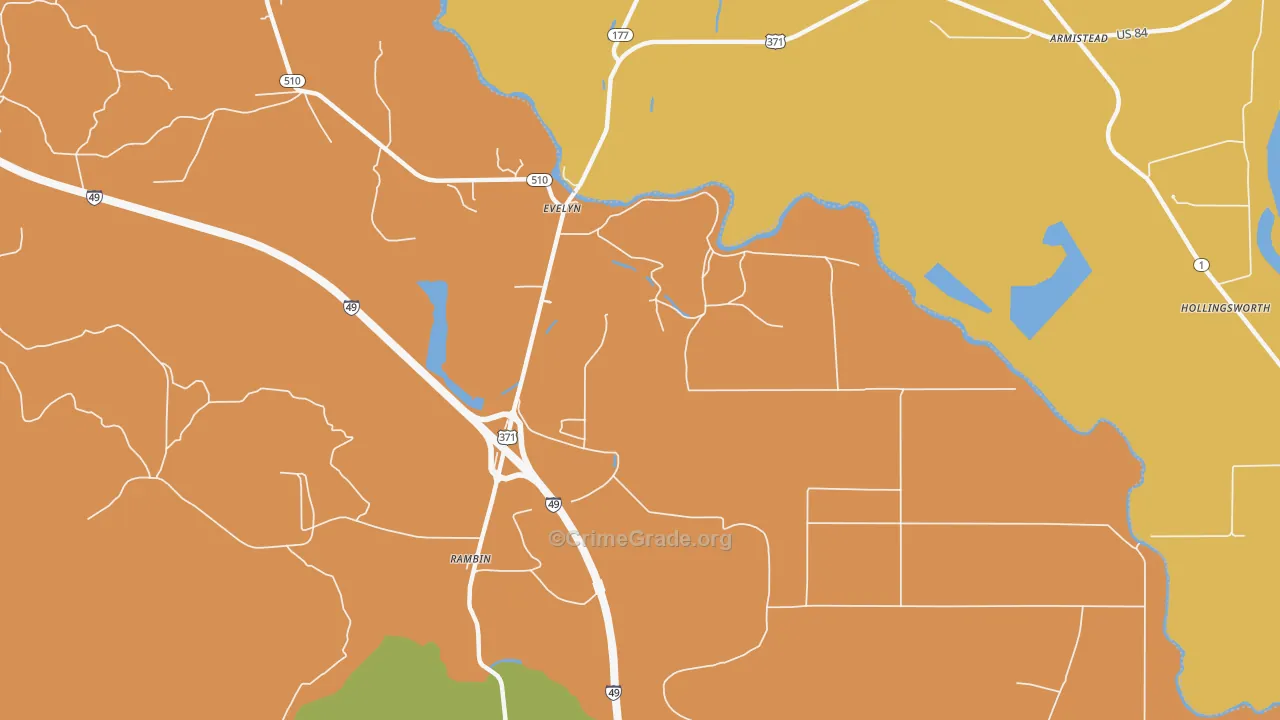 Evelyn, LA Map of Arson Rates