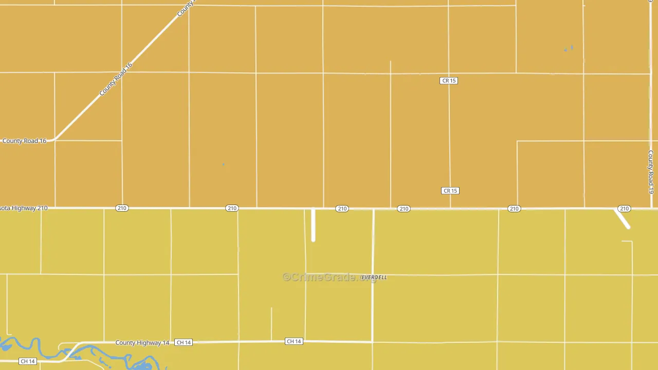 Everdell, MN Map of Arson Rates
