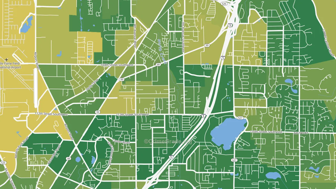Everett Mall South, Everett, WA Map of Arson Rates