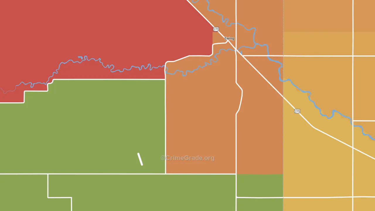 Ewing, NE Map of Arson Rates