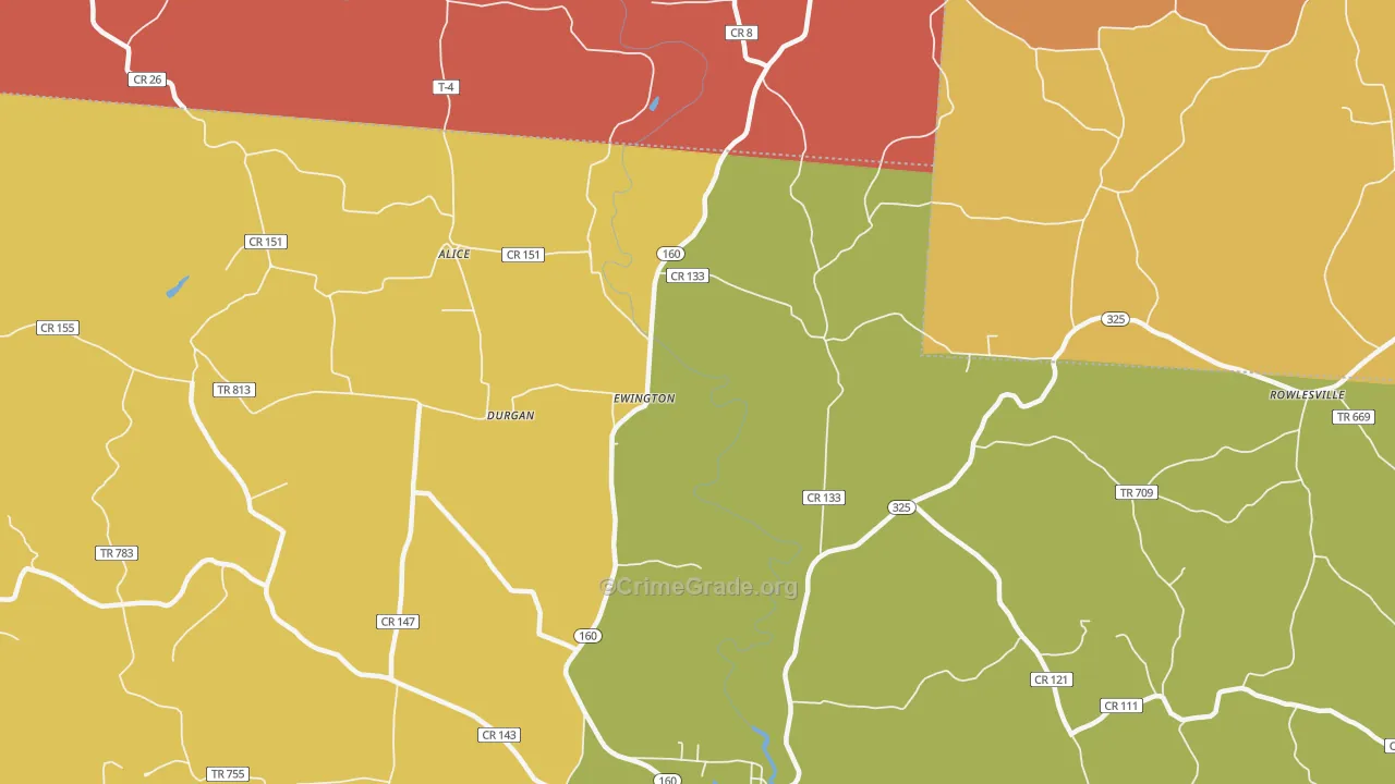 Ewington, OH Map of Arson Rates