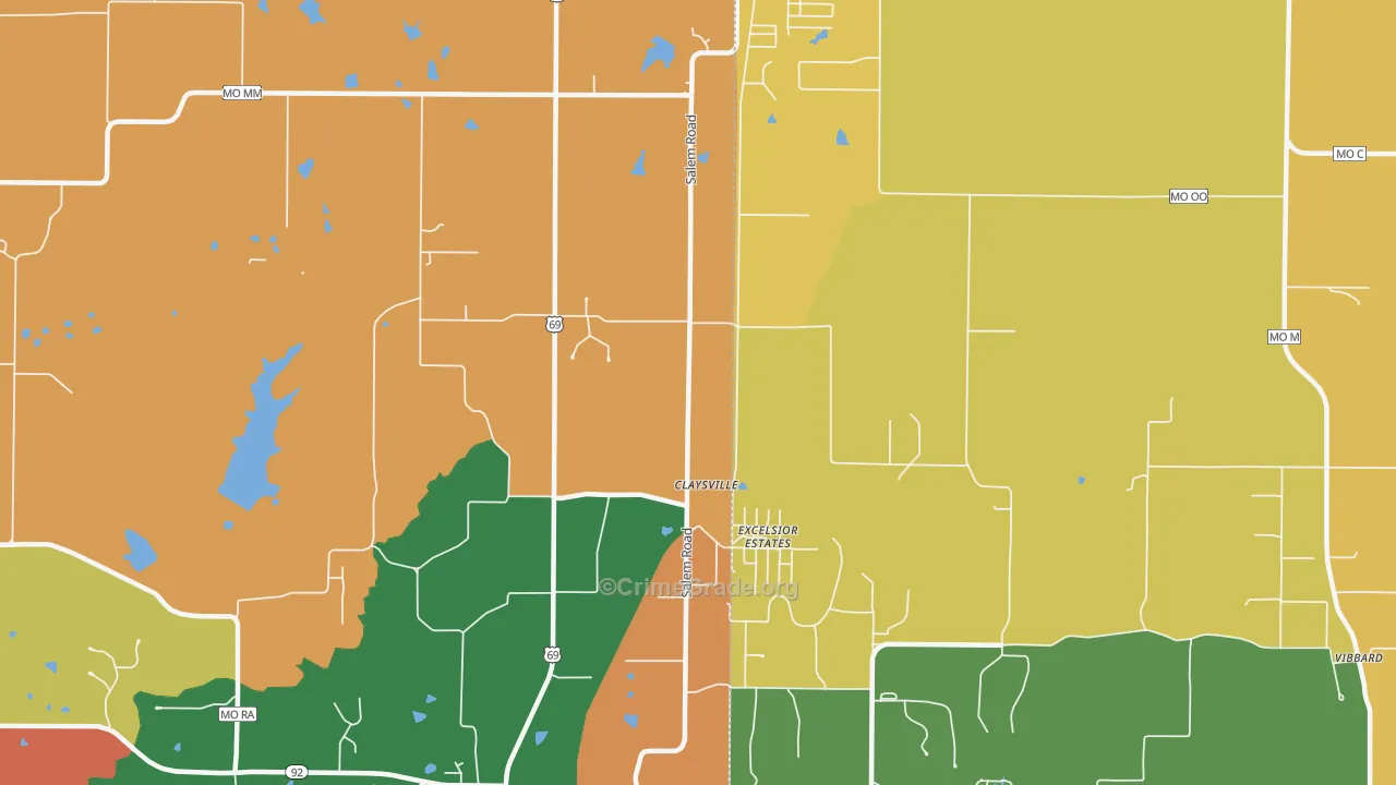 Excelsior Estates, MO Map of Arson Rates