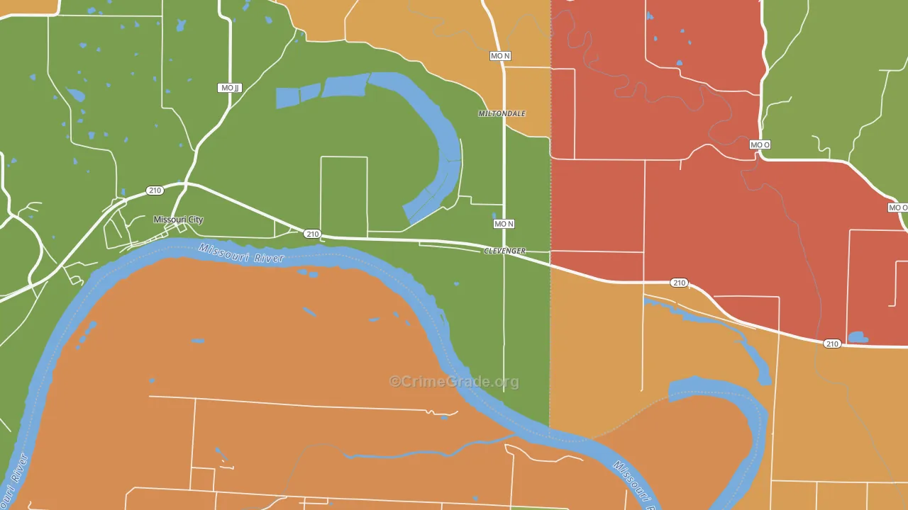 Excelsior Springs Junction, MO Map of Arson Rates
