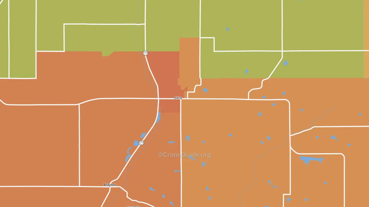 Exira, IA Map of Arson Rates