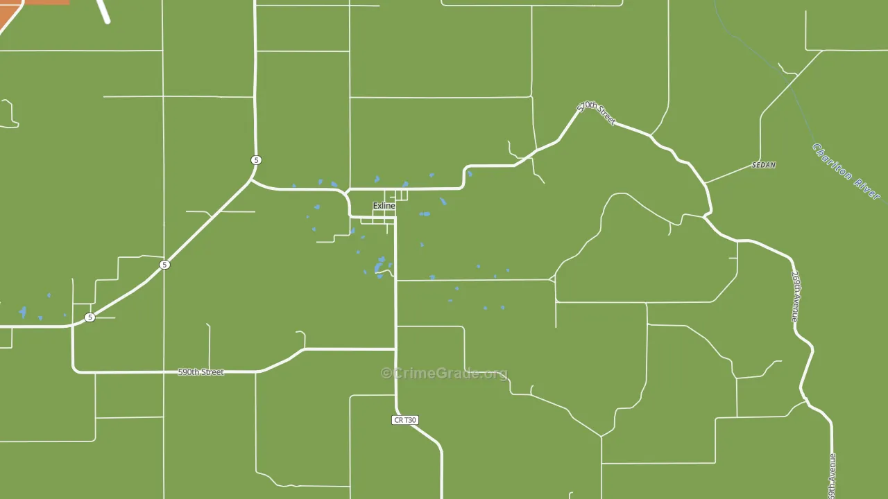 Exline, IA Map of Arson Rates
