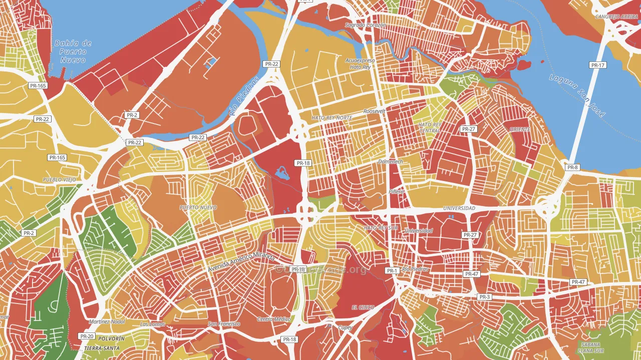 Extencion Roosevelt, San Juan, PR Map of Arson Rates