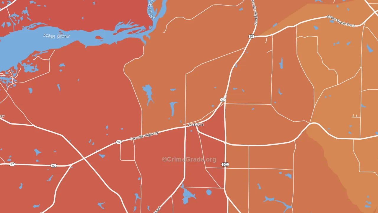 Faceville, GA Map of Arson Rates