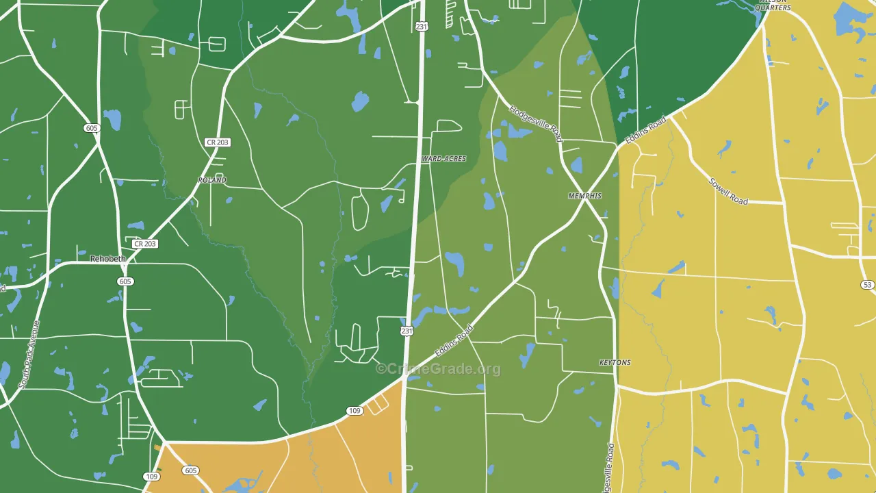 Fadette, AL Map of Arson Rates
