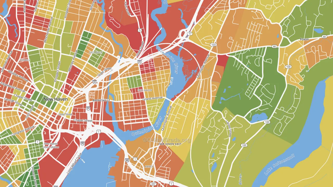 Fair Haven, New Haven, CT Map of Arson Rates