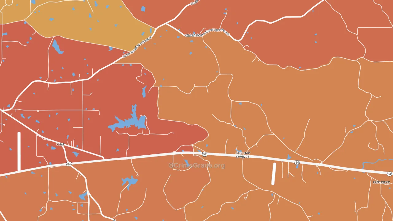 Fair Oak Springs, MS Map of Arson Rates