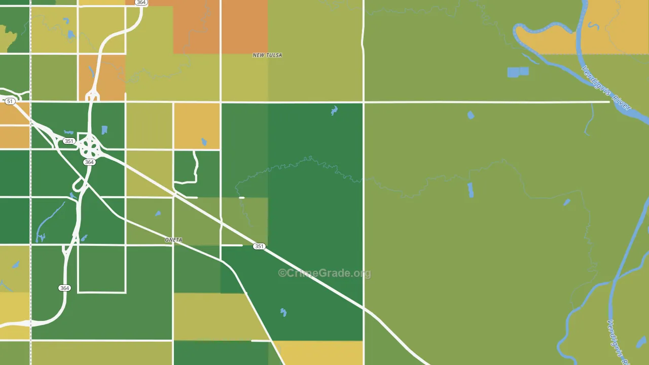 Fair Oaks, OK Map of Arson Rates