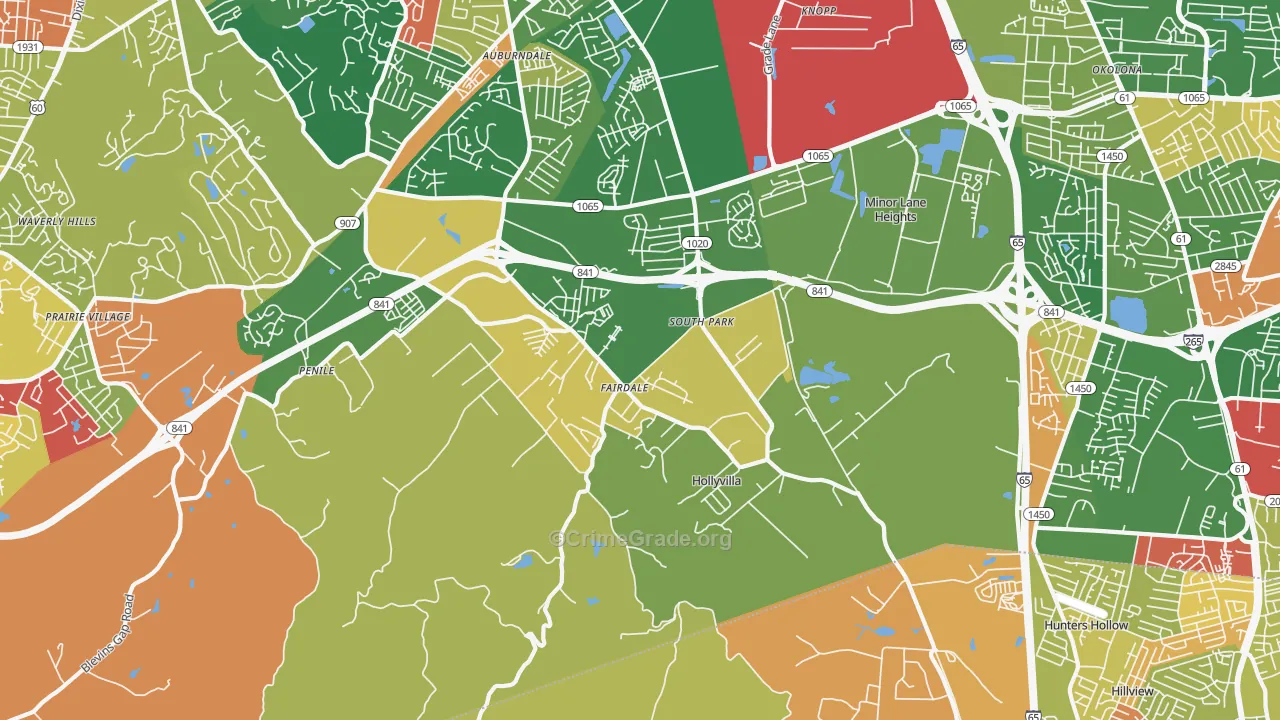 Fairdale, KY Map of Arson Rates