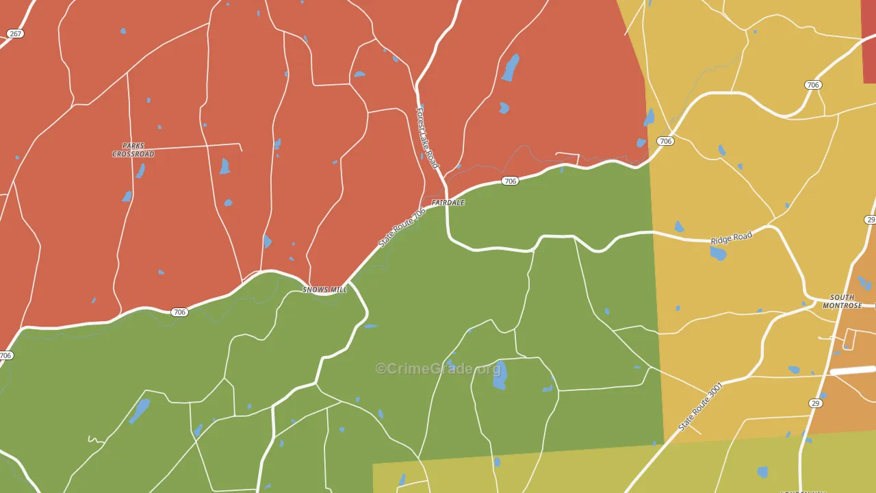 Fairdale, PA Map of Arson Rates